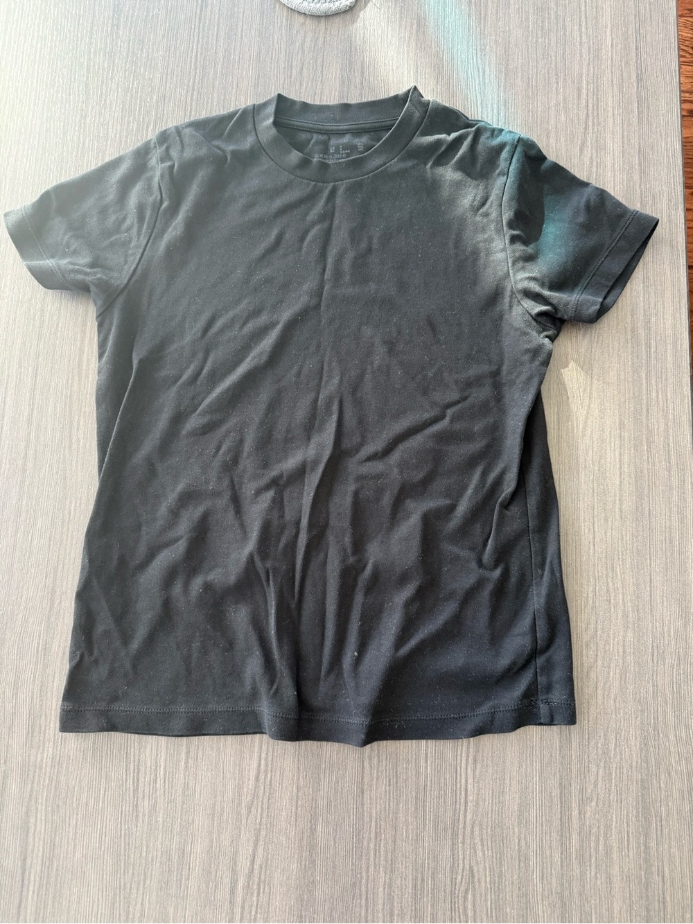 Muji Black cotton Short Sleeve Crew Neck Tee